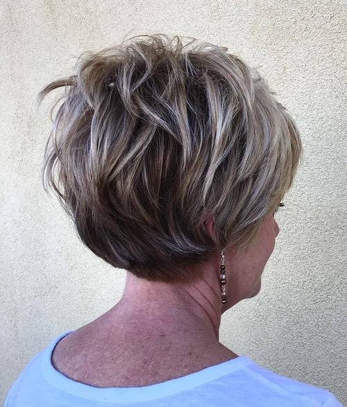 Blonde Layered Bob With Tousled Texture Blonde Layered Bob With Tousled Texture — Winter Haircuts for Women Over 60