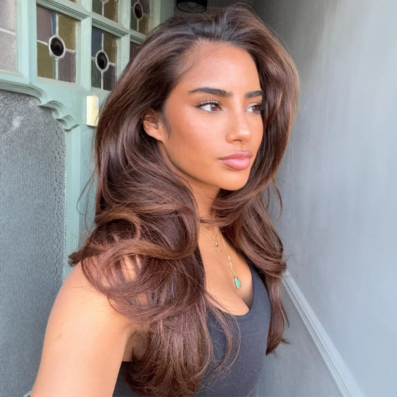 Medium Brown With Caramel Highlights Medium Brown With Caramel Highlights — Winter Hair Colors for Brunettes