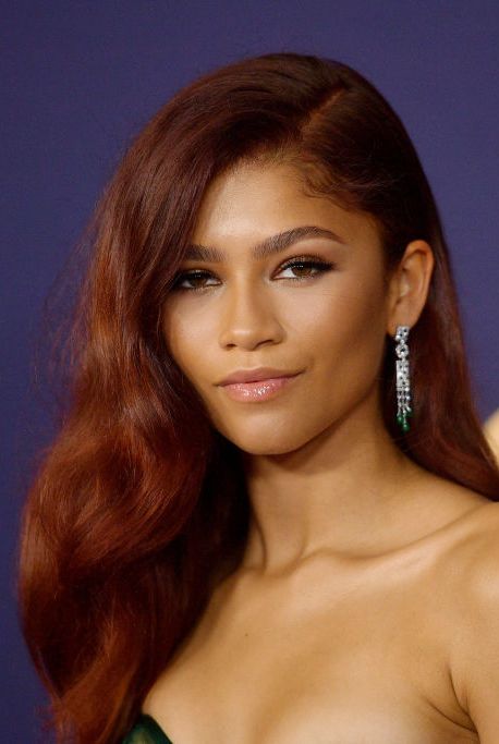 Shoulder Length Auburn Waves — Winter Hair Colors for Black Women