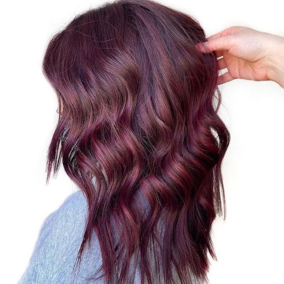 Collarbone Plum Brown With Red Undertones — Plum Hair Color