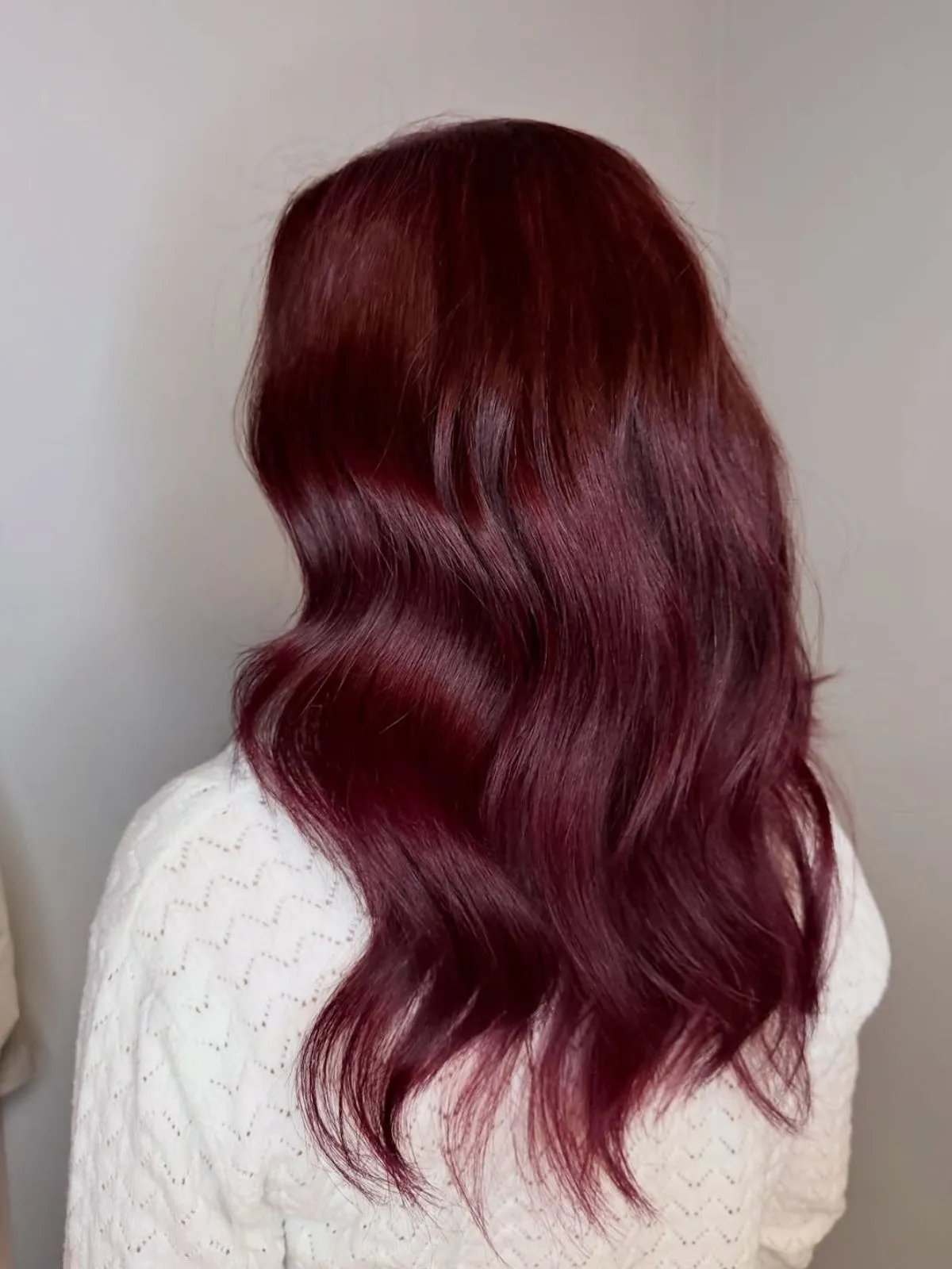 Mid-Back Deep Burgundy With Red Undertones Mid-Back Deep Burgundy With Red Undertones — Burgundy Hair Color