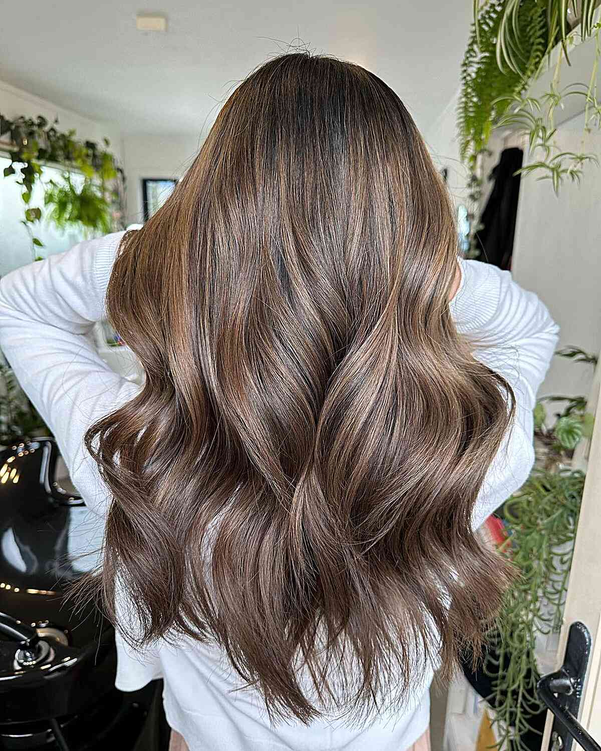 Layers Mid-Back Mushroom Brown Blowout — Mushroom Brown Hair