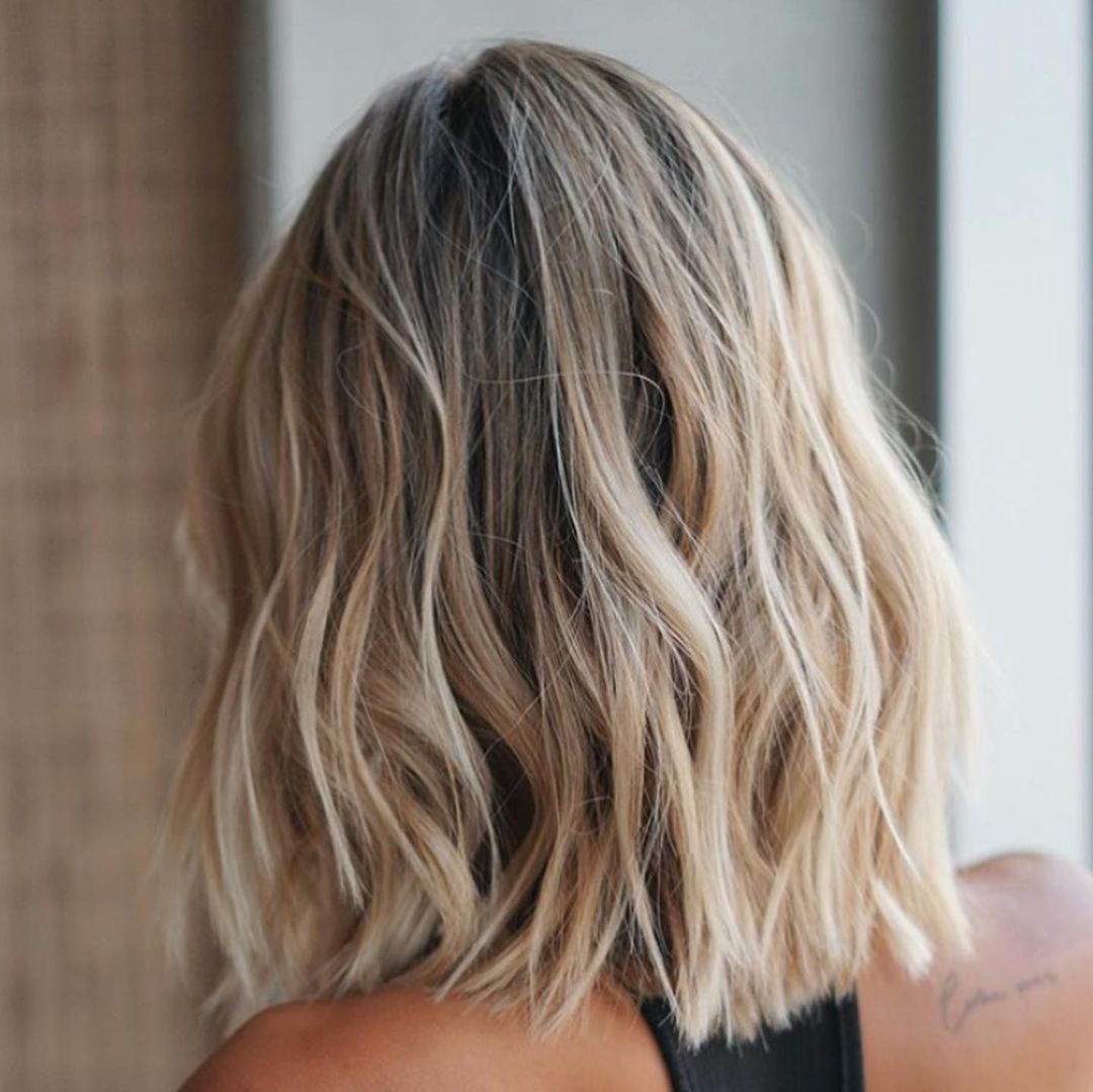 Lob Collarbone Ash Blonde Lighter Highlights — Reverse Balayage