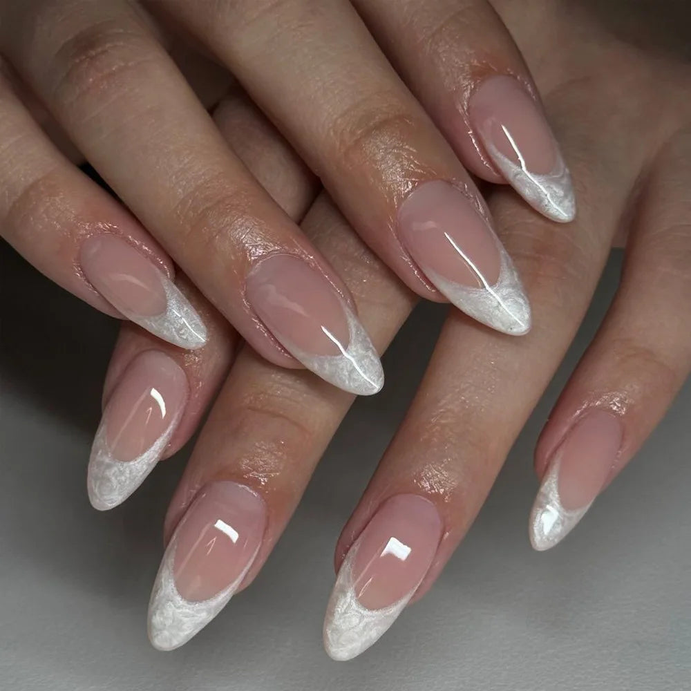 Intricate Lace French Tip Stilettos Intricate Lace French Tip Stilettos — Lace Nails
