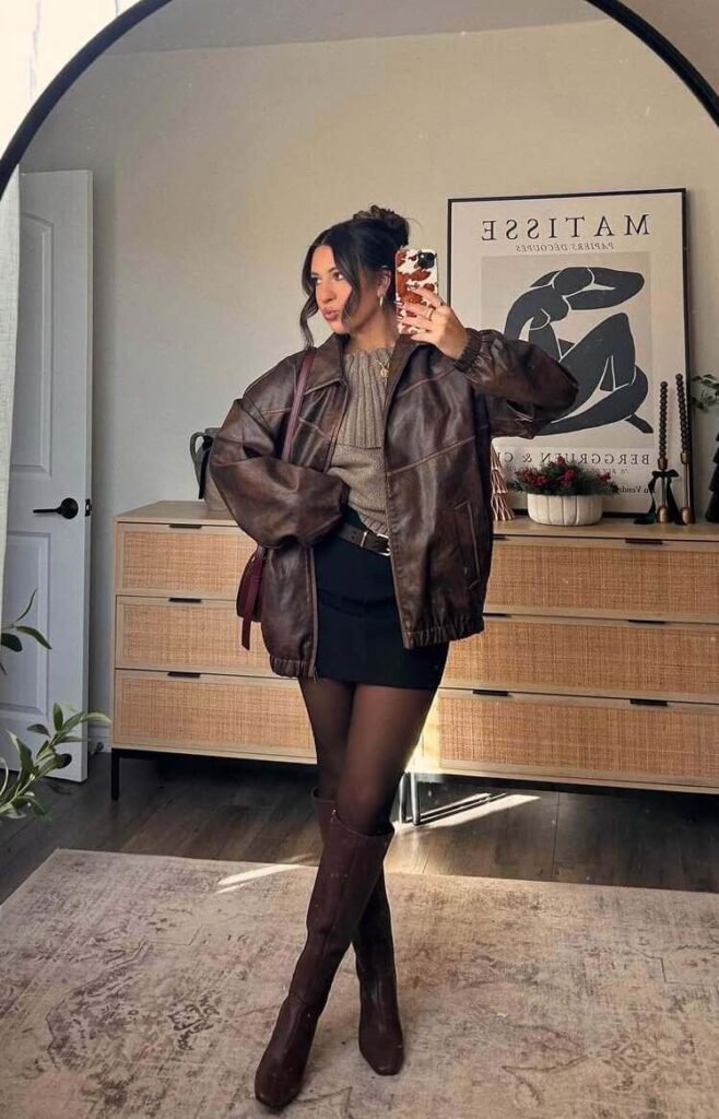 Texture Play: Leather and Knit Texture Play: Leather and Knit — Winter Brunch Outfits