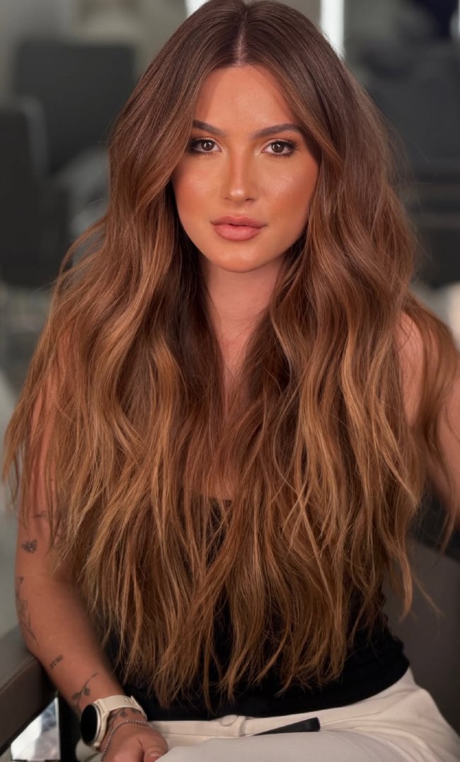 Chestnut With Caramel Highlight Dimension — Chestnut Brown Hair
