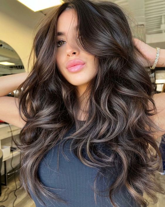 Dark Chocolate With Ash Blonde Balayage — Dark Winter Hair Colors