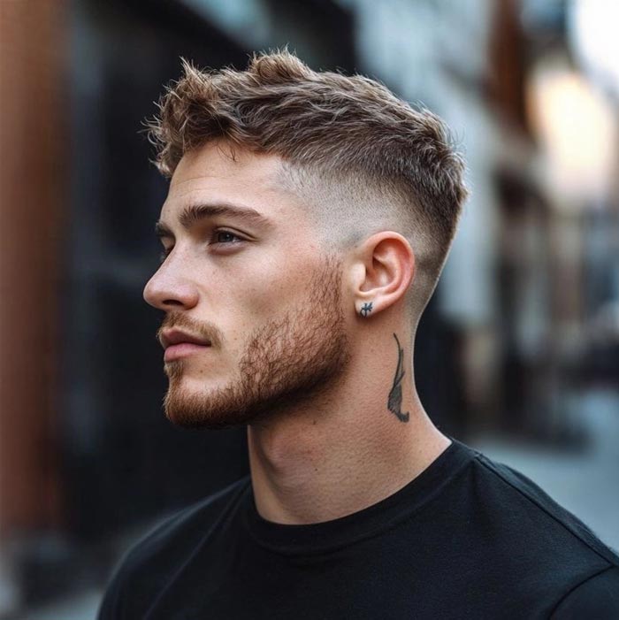 Fine Wavy Hair Low Fade Messy Top Fine Wavy Hair Low Fade Messy Top — Winter Haircuts for Men