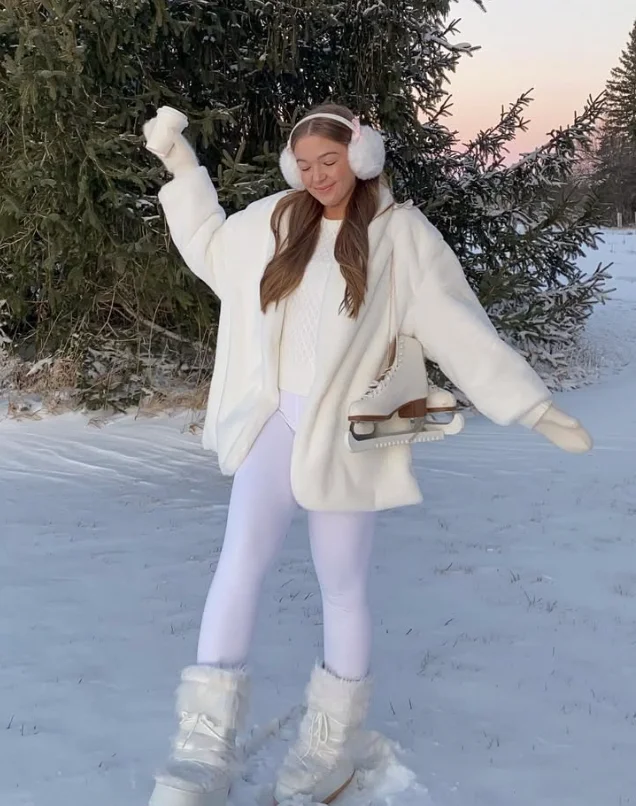 All-White Faux Fur Ensemble for a Snowy Aesthetic All-White Faux Fur Ensemble for a Snowy Aesthetic — Aesthetic Winter Outfits