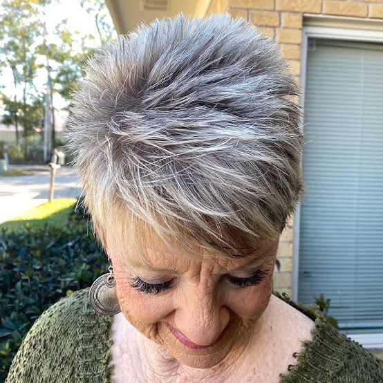 Pixie With Piecey Bangs Pixie With Piecey Bangs — Winter Haircuts for Women Over 70