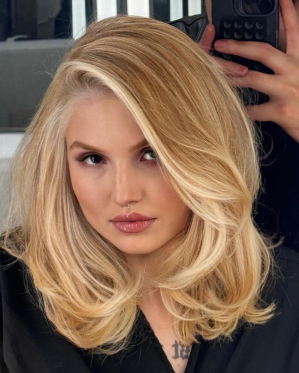 Soft Waved Ash Blonde Lob Soft Waved Ash Blonde Lob — Winter Haircuts for Round Faces