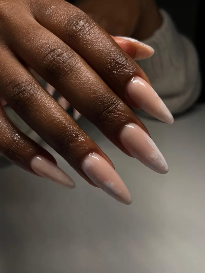 Cool Taupe Brown Glossy Oval Nails Cool Taupe Brown Glossy Oval Nails — Winter Nail Colors for Dark Skin