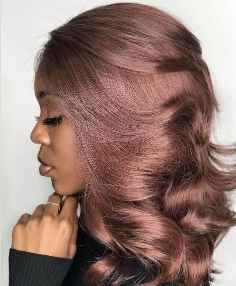 Rose Brown With Lighter Rose Highlights — Winter Hair Colors