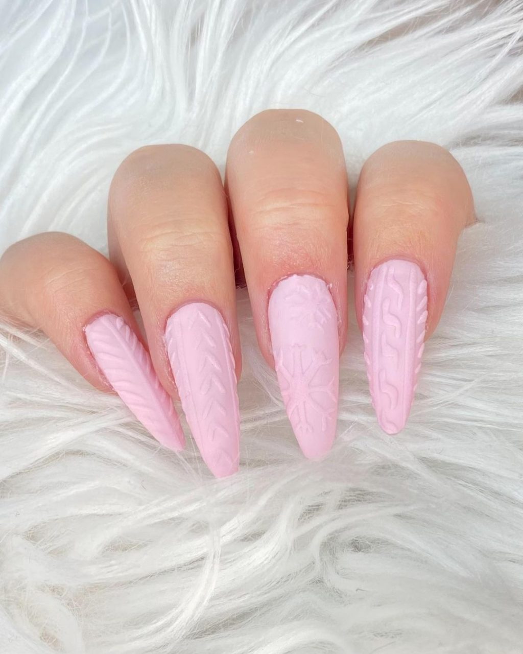 Matte Visual Idea Matte Visual Idea — Winter Pink Nails