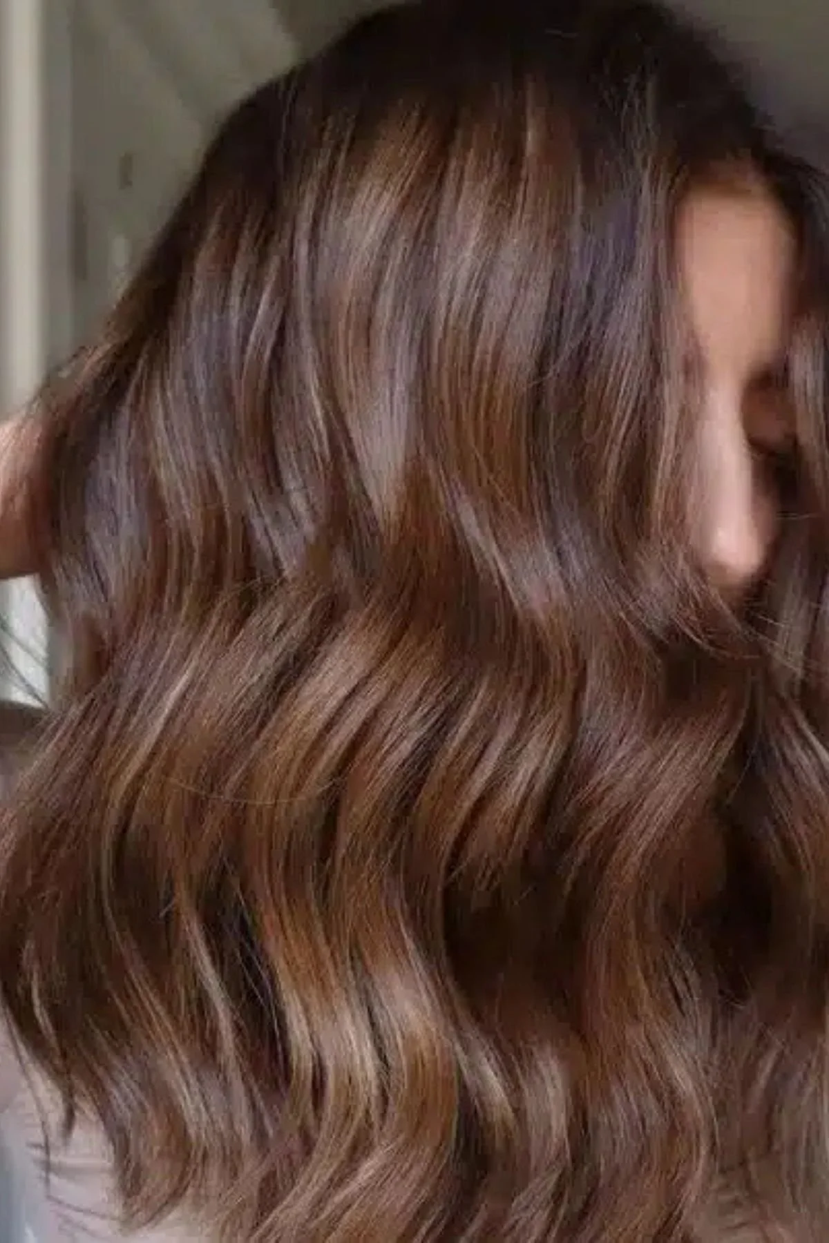 Collarbone Dark Brown With Lighter Brown Highlights Collarbone Dark Brown With Lighter Brown Highlights — Deep Winter Hair Color