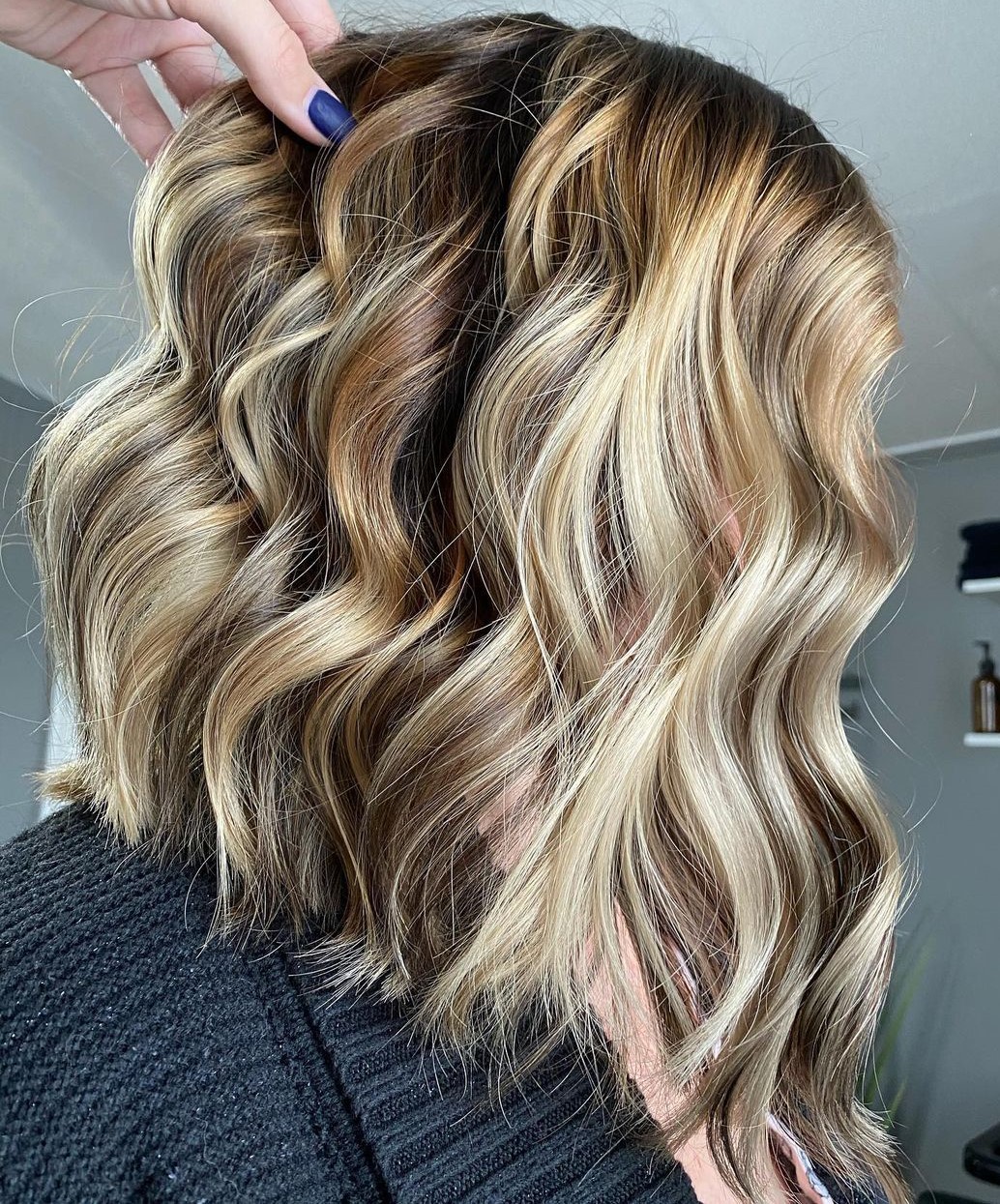 Chin Bob With Dark Brown and Blonde Lowlights — Lowlights for Blonde Hair