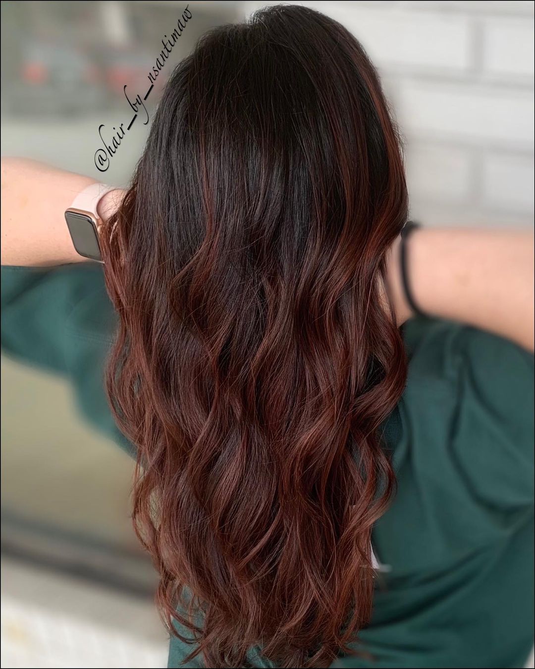 Dark Brown Base with Mahogany Highlights Dark Brown Base with Mahogany Highlights — Mahogany Hair Color