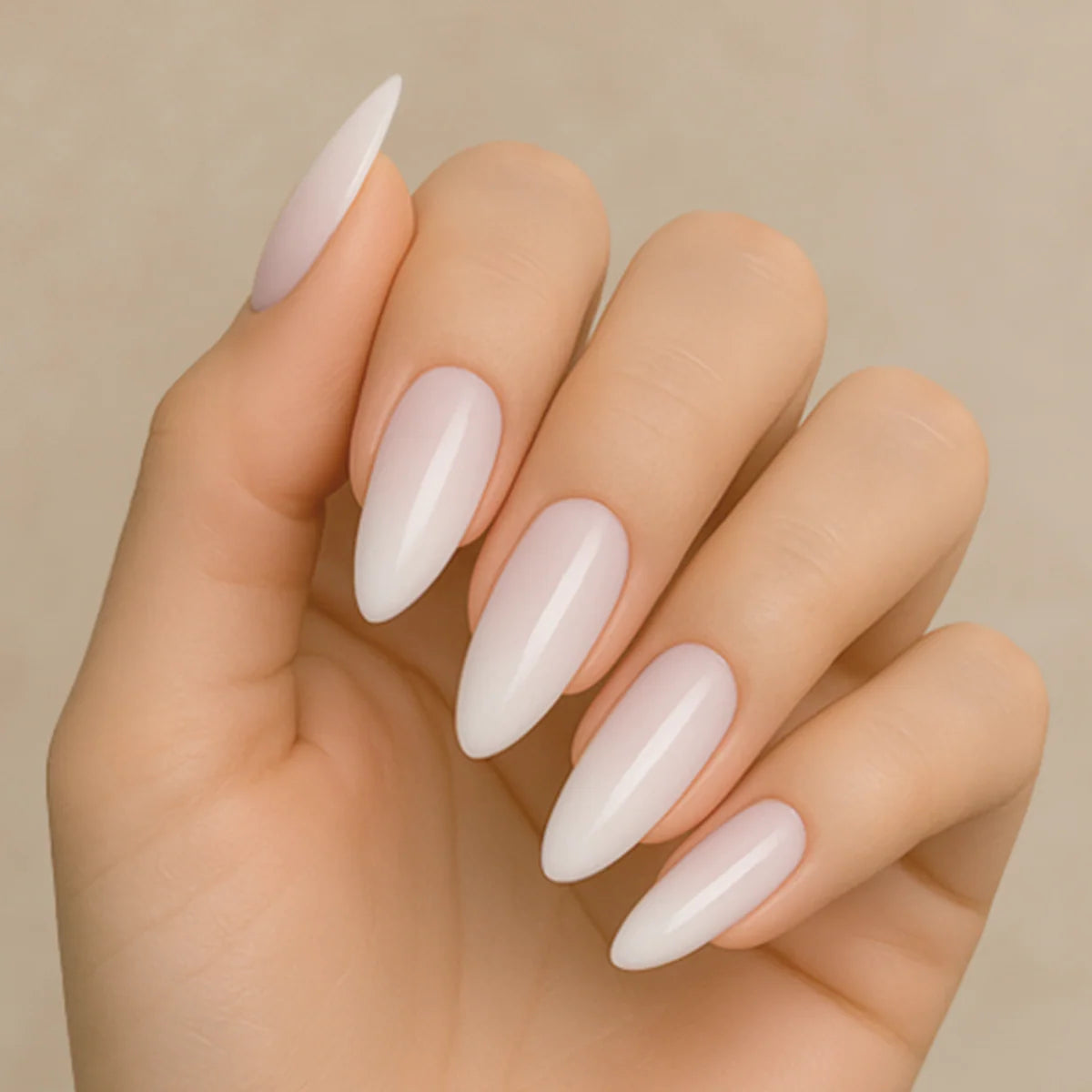 Smooth Opaque Milky White Long Almond Nails Smooth Opaque Milky White Long Almond Nails — Milky White Nails