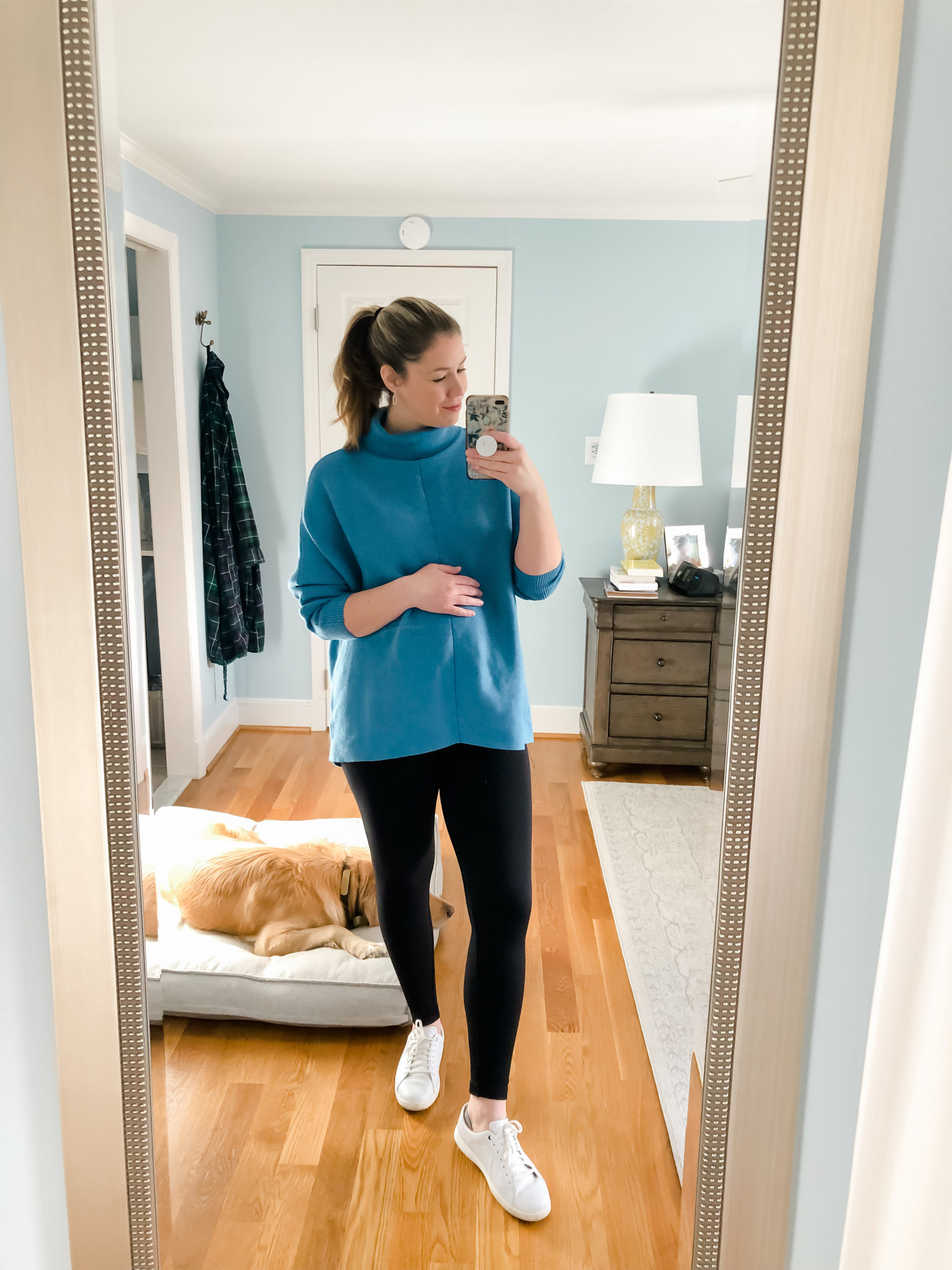 Bright Blue Maternity Top for Comfortable Everyday Style Bright Blue Maternity Top for Comfortable Everyday Style — Winter Outfits for Moms