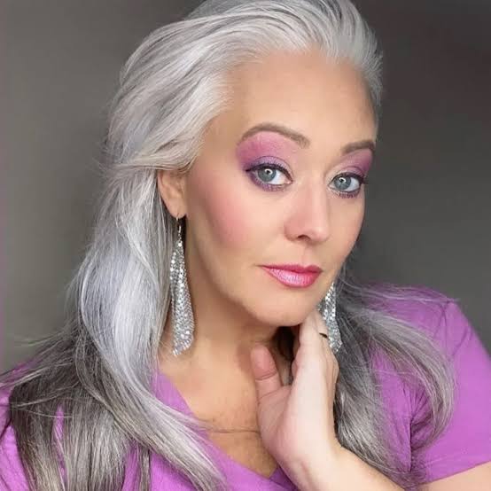 Long Wavy Gray Hair, Air-Dried Long Wavy Gray Hair, Air-Dried — Winter Haircuts for Gray Hair