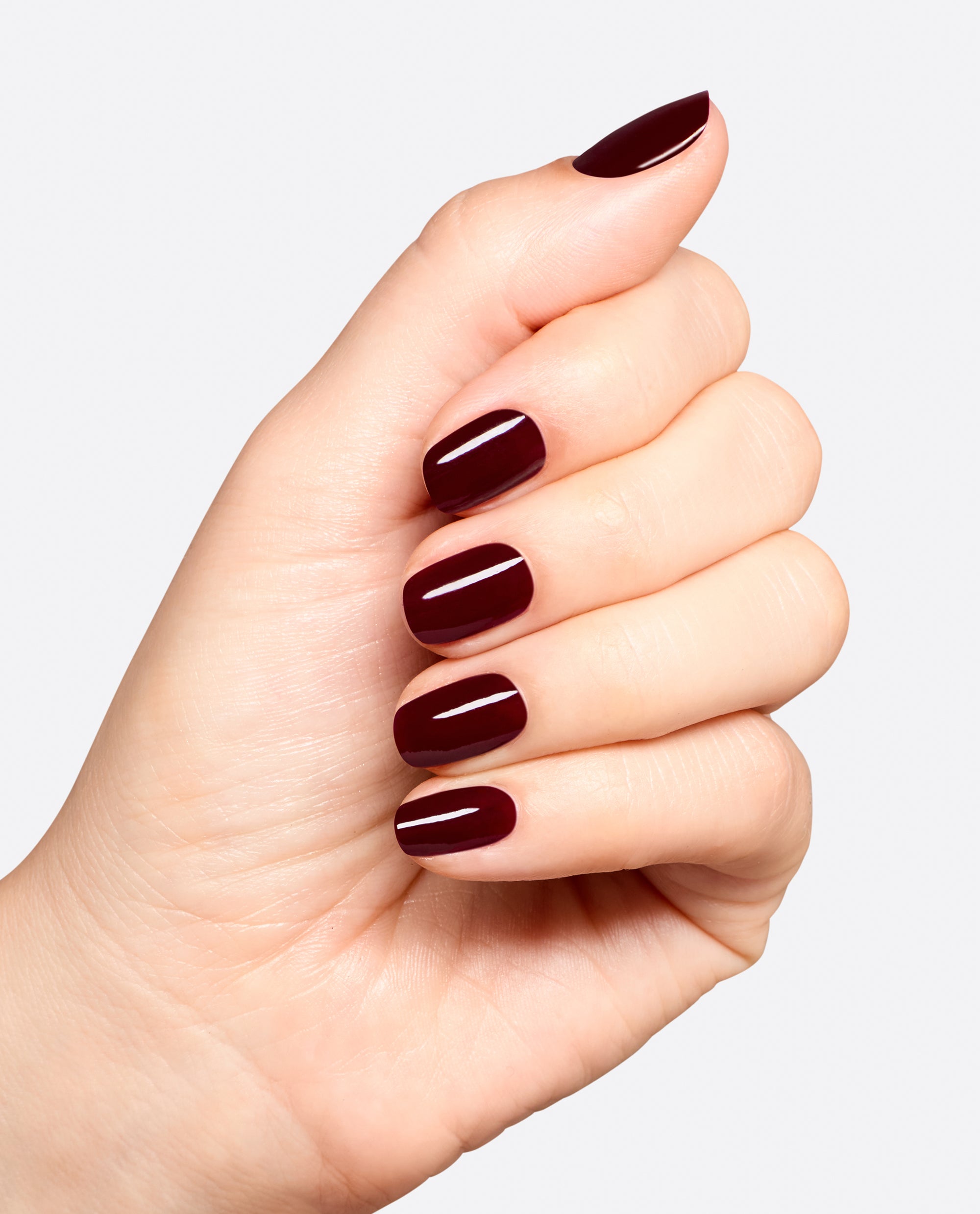 Burgundy with Subtle White Tip Line Burgundy with Subtle White Tip Line — Burgundy Nails