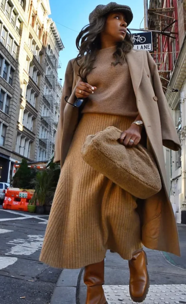 Textured Knit Set with Camel Coat Textured Knit Set with Camel Coat — Classy Winter Outfits