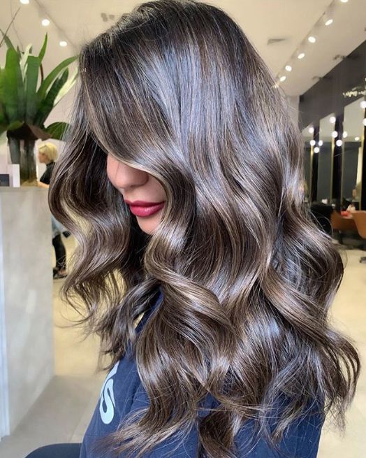 Cool Ash Brown Wavy Blowout Cool Ash Brown Wavy Blowout — True Winter Hair Color