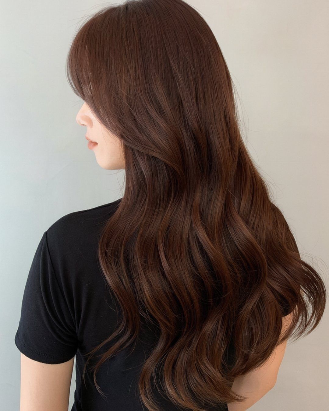 Medium Warm Brown With Golden Highlights — A Side View Of Thick — Winter Hair Colors for Olive Skin
