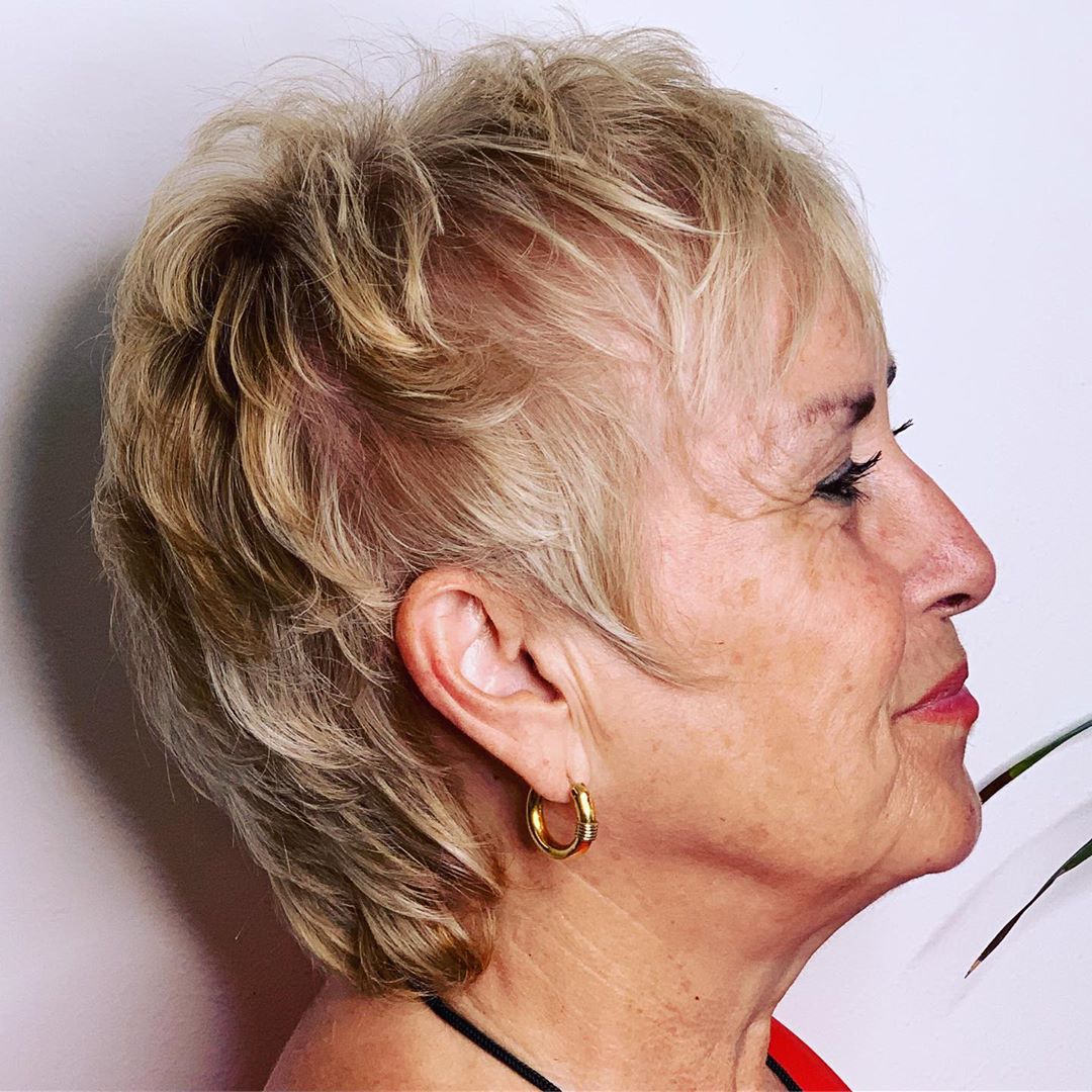 Blonde Pixie With Wispy Bangs Blonde Pixie With Wispy Bangs — Winter Haircuts for Women Over 60