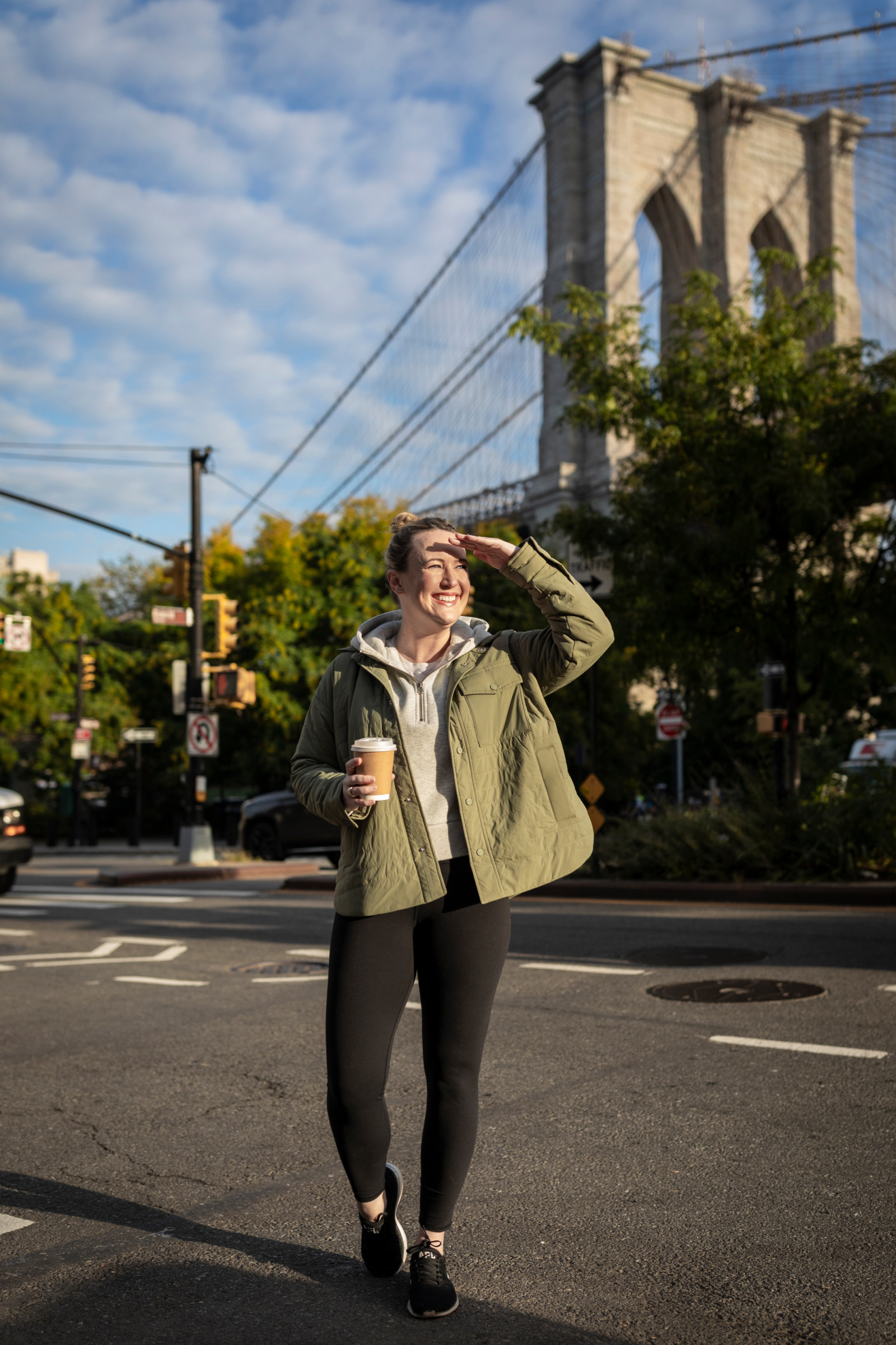 Olive Green Quilted Jacket for Outdoor Athleisure — Winter Athleisure Outfits