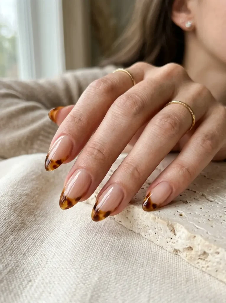 Tortoiseshell French Tips Tortoiseshell French Tips — french nail designs