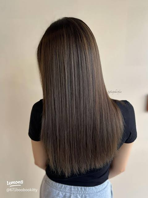 Long Layers Glossy Dark Ash Brown with Ash Blonde Balayage — Ash Brown Hair