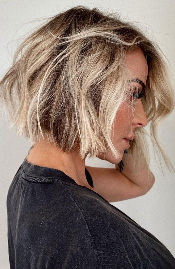 Ash Blonde Bob With Root Shadow — Winter Hair Colors for Short Hair