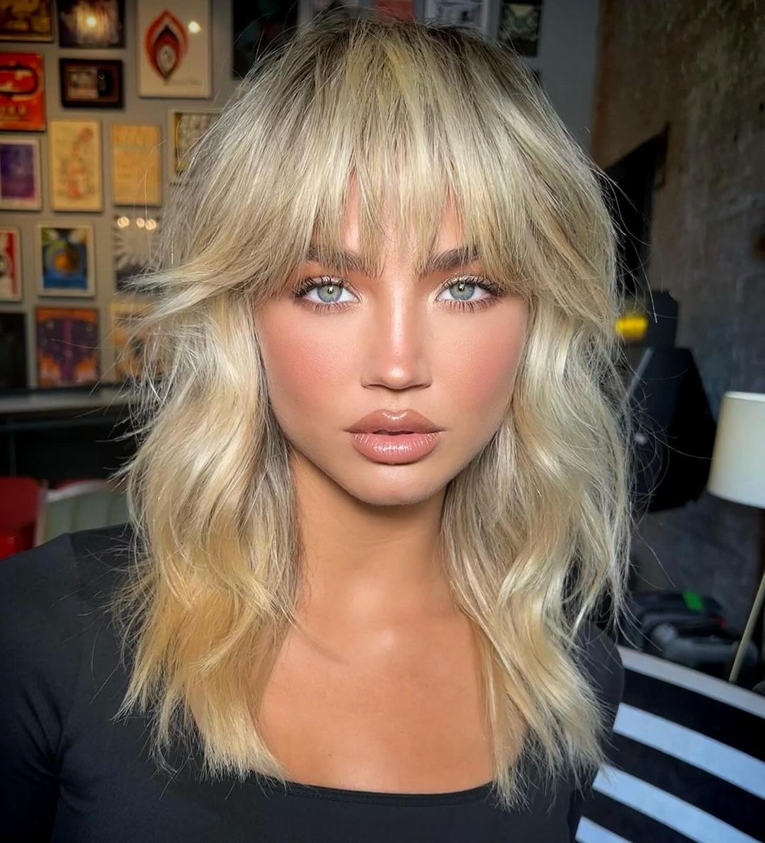 Ash Blonde Shag With Root Shadow Ash Blonde Shag With Root Shadow — Winter Haircuts for Thin Hair