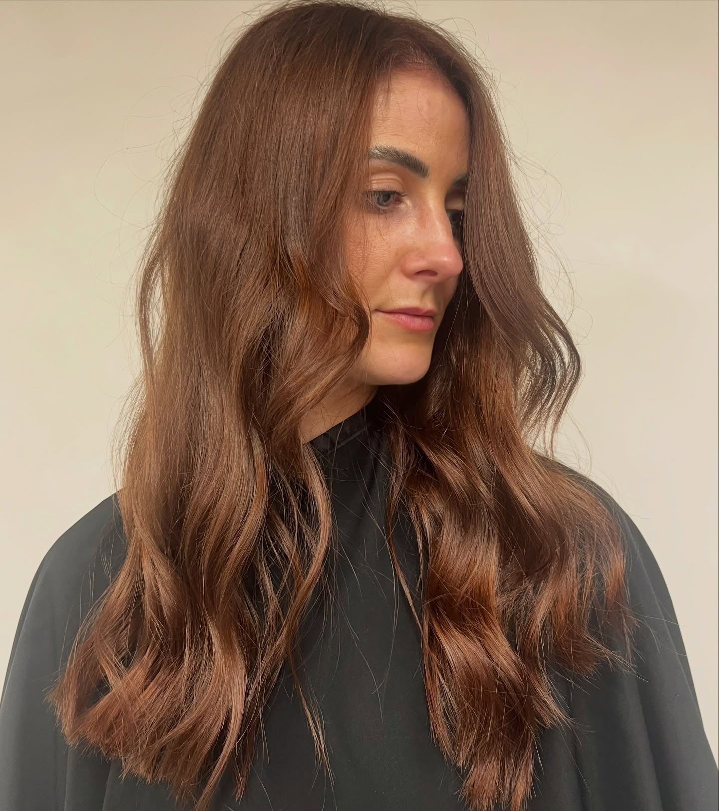 Back View Dark Brown With Cinnamon Highlights — Cinnamon Brown Hair