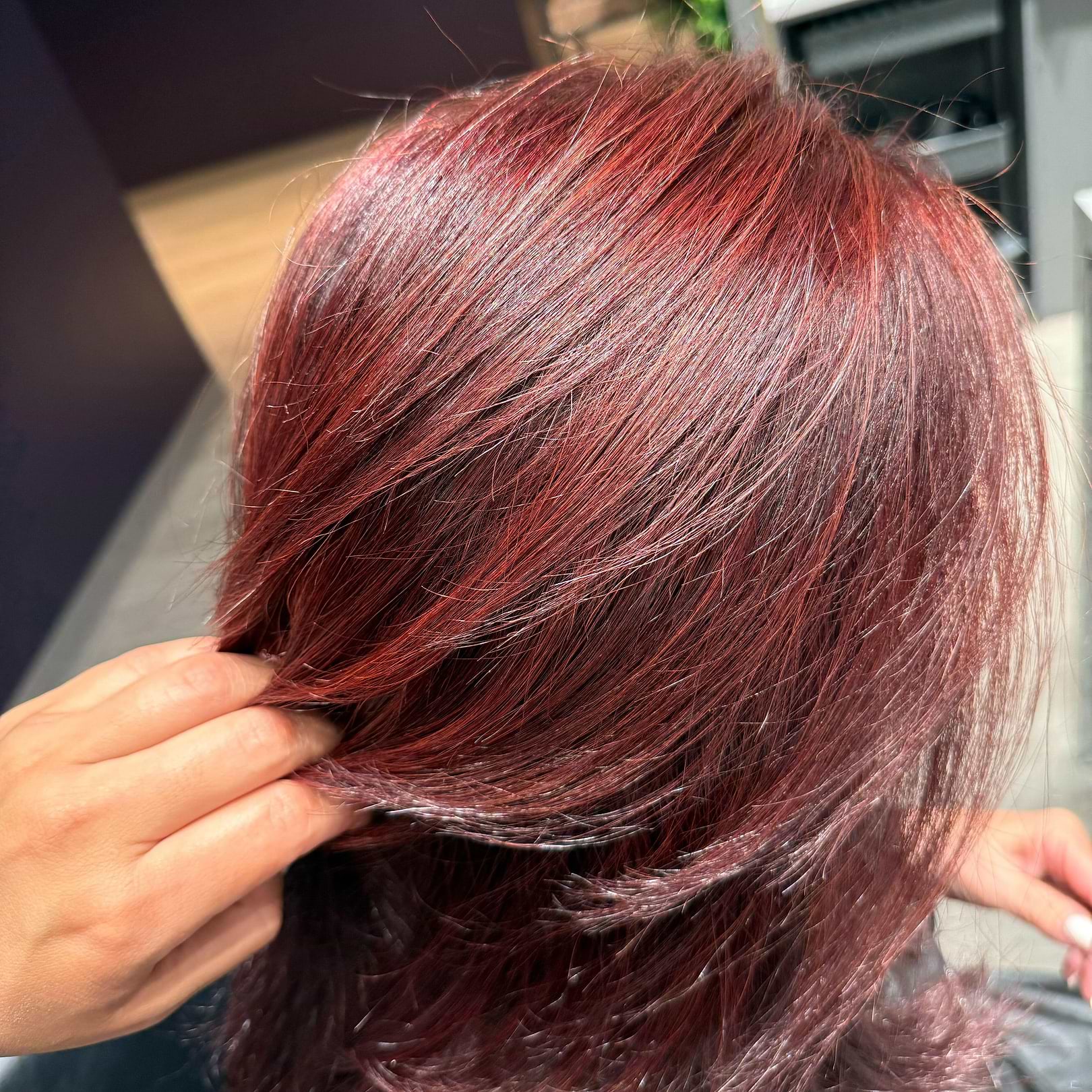 Bold Deep Cherry Red with Brown Hints — Cherry Cola Hair Color