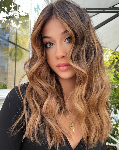 Dark Brown With Caramel Copper Tones Dark Brown With Caramel Copper Tones — Winter Hair Colors for Brunettes