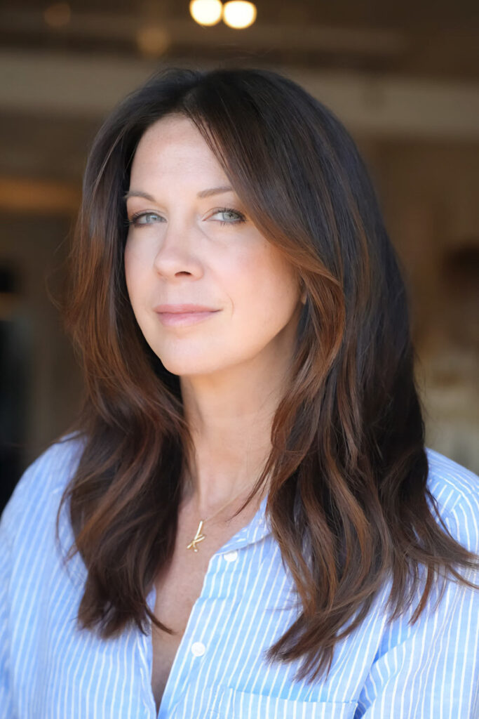 Medium Brown With Caramel Highlights and Root Shadow Medium Brown With Caramel Highlights and Root Shadow — Deep Winter Hair Color