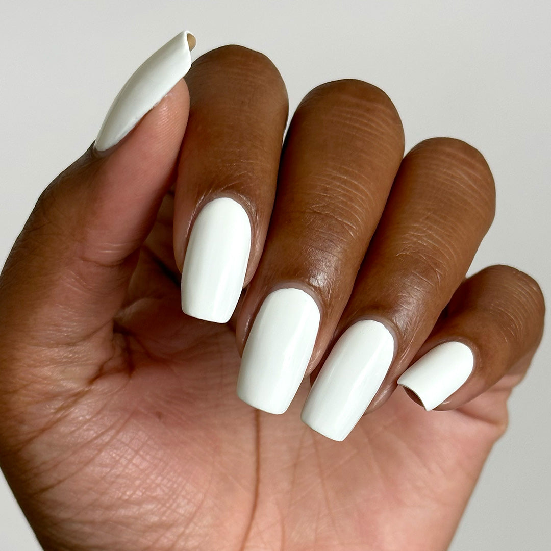 Opaque Milky White Medium Coffin Nails Opaque Milky White Medium Coffin Nails — Milky White Nails