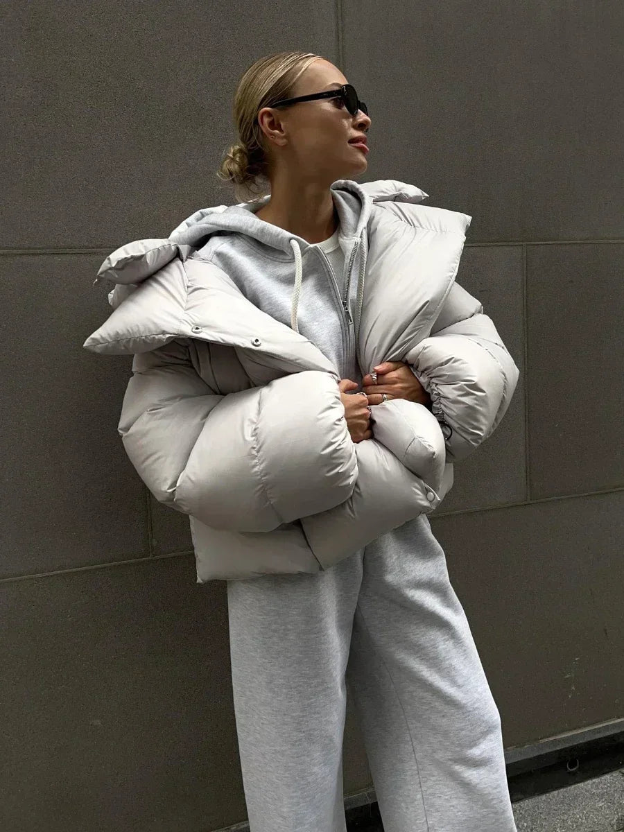Extremely Oversized Grey Puffer Jacket for Maximum Y2K Impact Extremely Oversized Grey Puffer Jacket for Maximum Y2K Impact — Y2K Winter Outfits