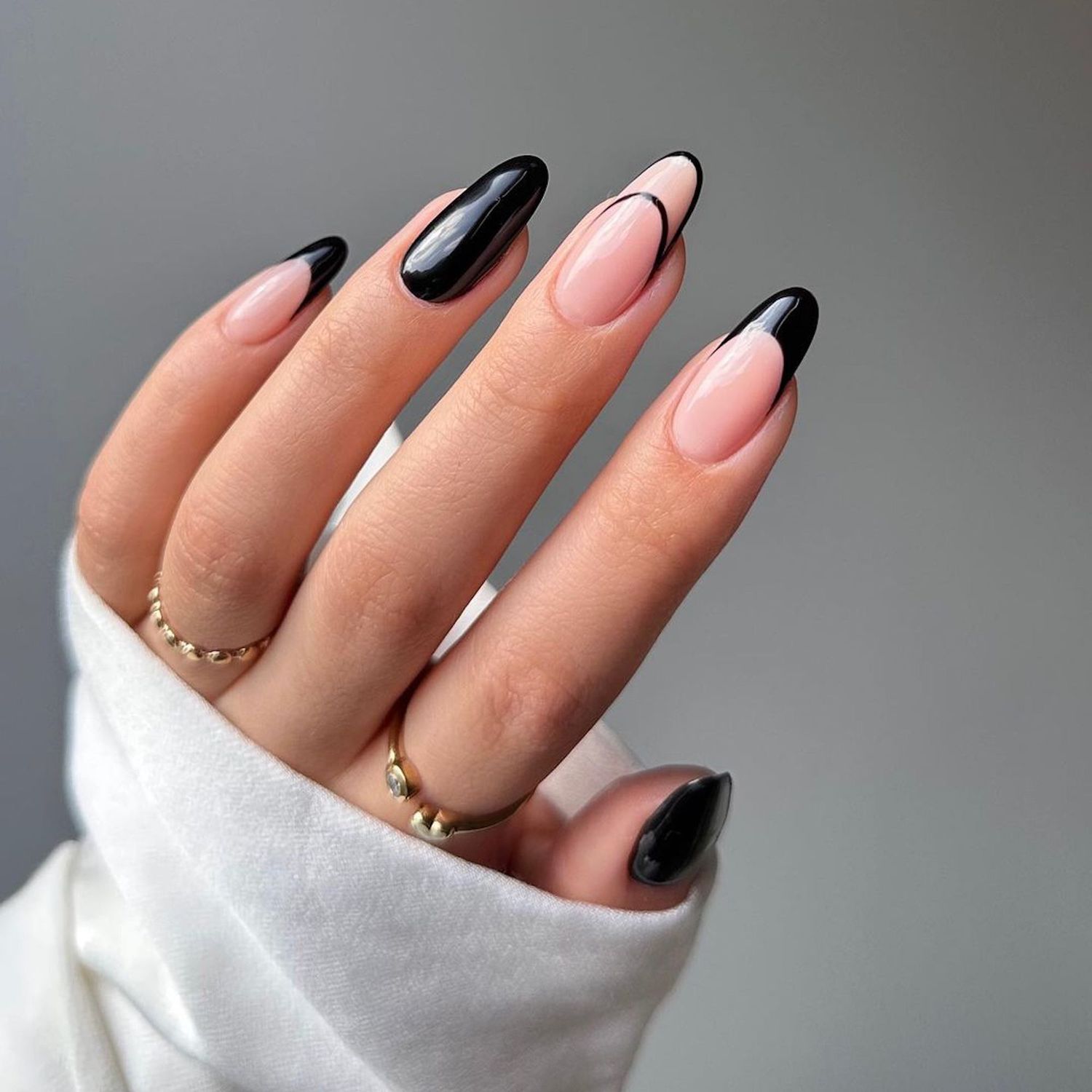 Black Sheer Pink Visual Idea Black Sheer Pink Visual Idea — Winter Oval Nails