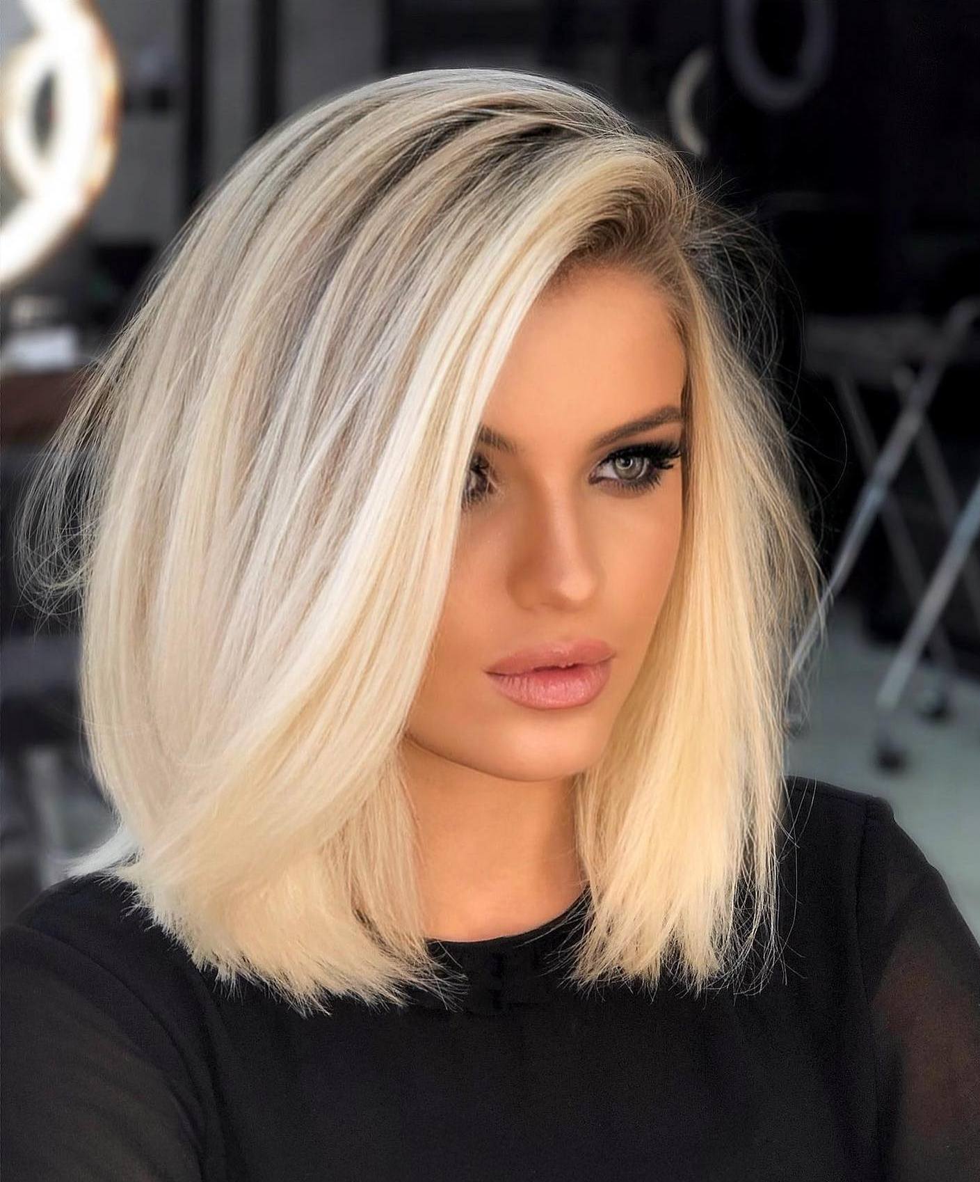 Chin Ash Blonde Voluminous Bob Chin Ash Blonde Voluminous Bob — Winter Haircuts for Straight Hair