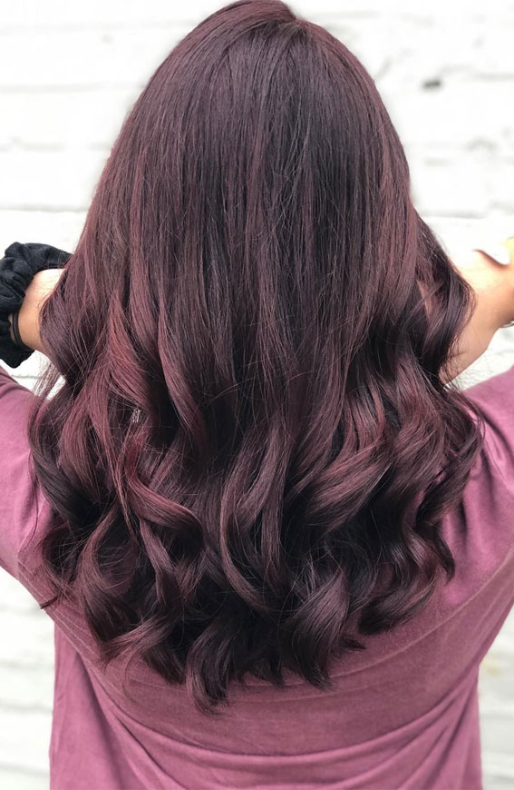 Dark Brown with Red-Burgundy Highlights — Cherry Cola Hair Color