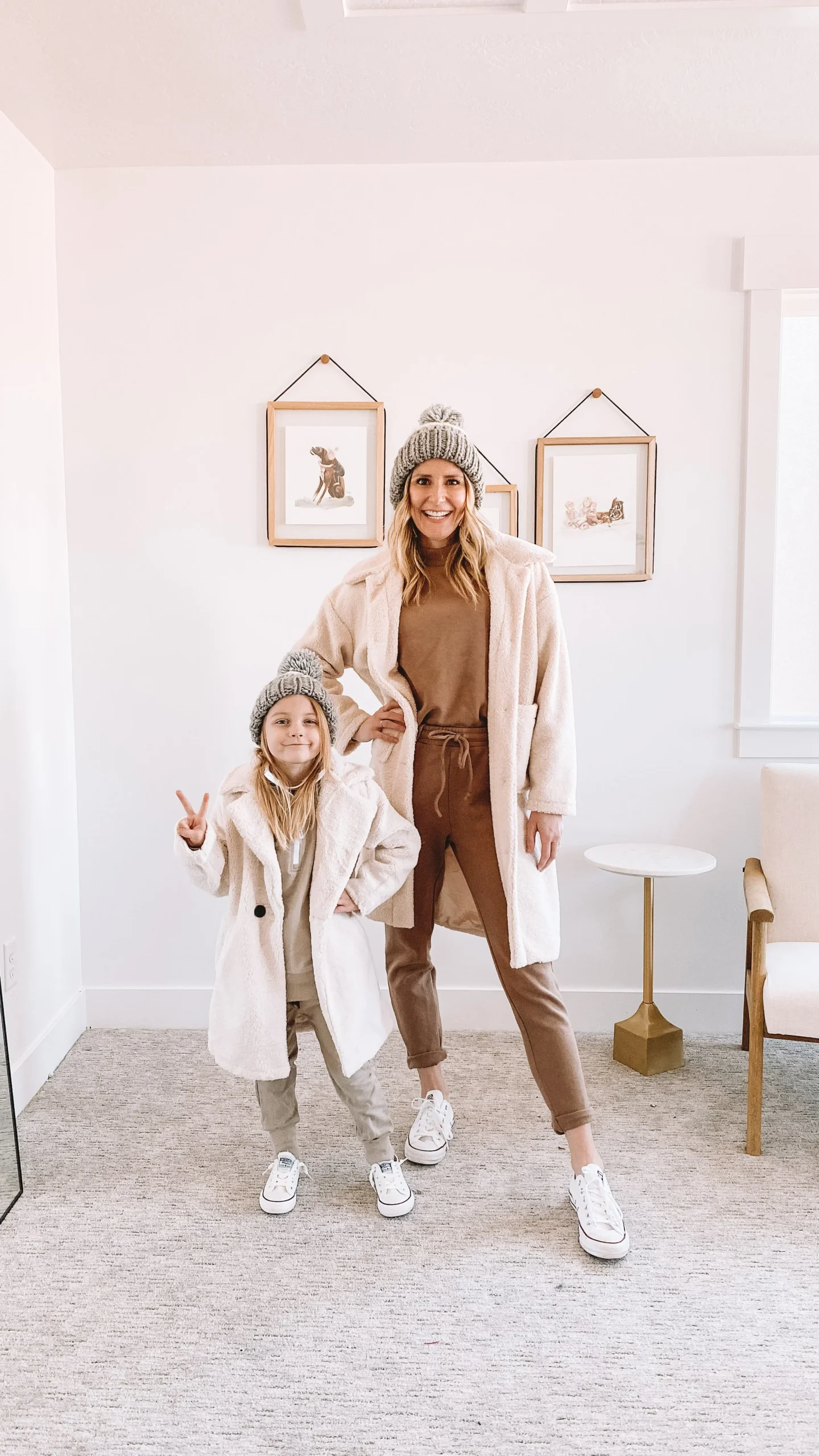 Matching Cream Teddy Coats for a Cozy, Coordinated Duo Matching Cream Teddy Coats for a Cozy, Coordinated Duo — Winter Outfits for Moms