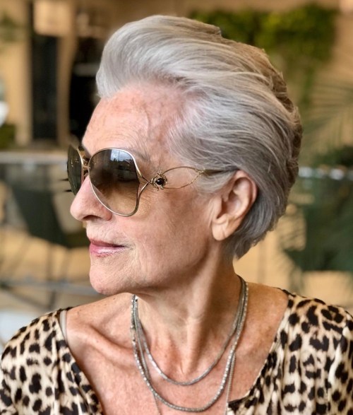 Voluminous Silver Bob With Swept Back Top Voluminous Silver Bob With Swept Back Top — Winter Haircuts for Women Over 60