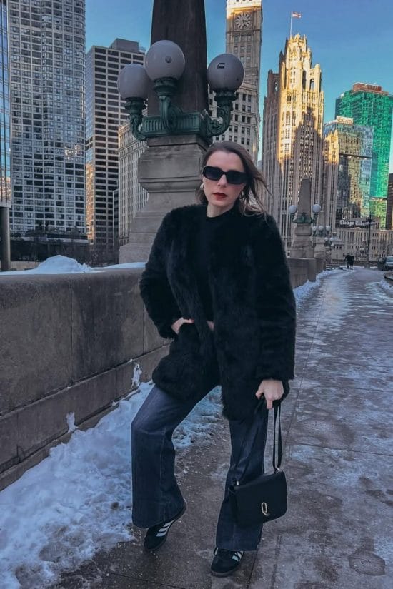 Black Puffer Coat with Chunky Platform Boots Black Puffer Coat with Chunky Platform Boots — Chicago Winter Outfits