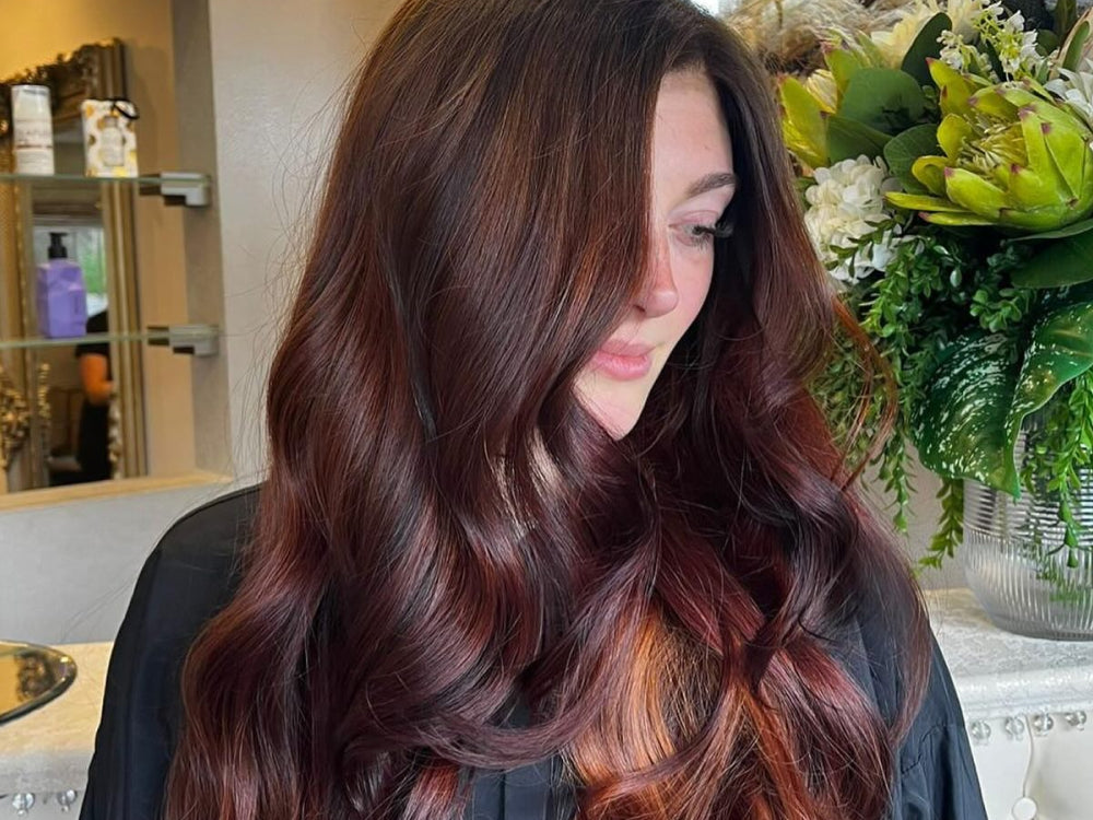 Dark Auburn With Red Undertones Mid-Back Dark Auburn Waves Dark Auburn With Red Undertones Mid-Back Dark Auburn Waves — Winter Haircuts for Women