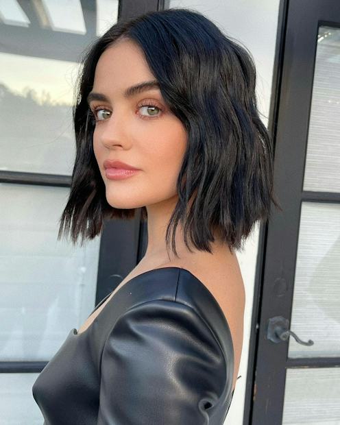 Dark Brown Sliced Bob — Winter Bob Haircuts