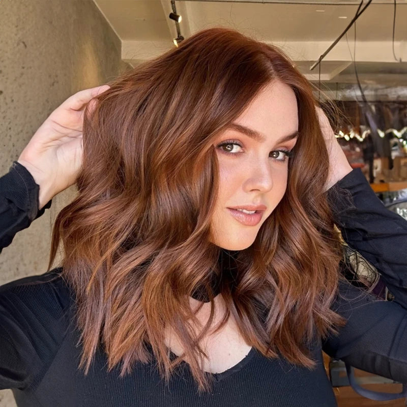 Rich Medium Auburn Lob — Winter Auburn Hair Color