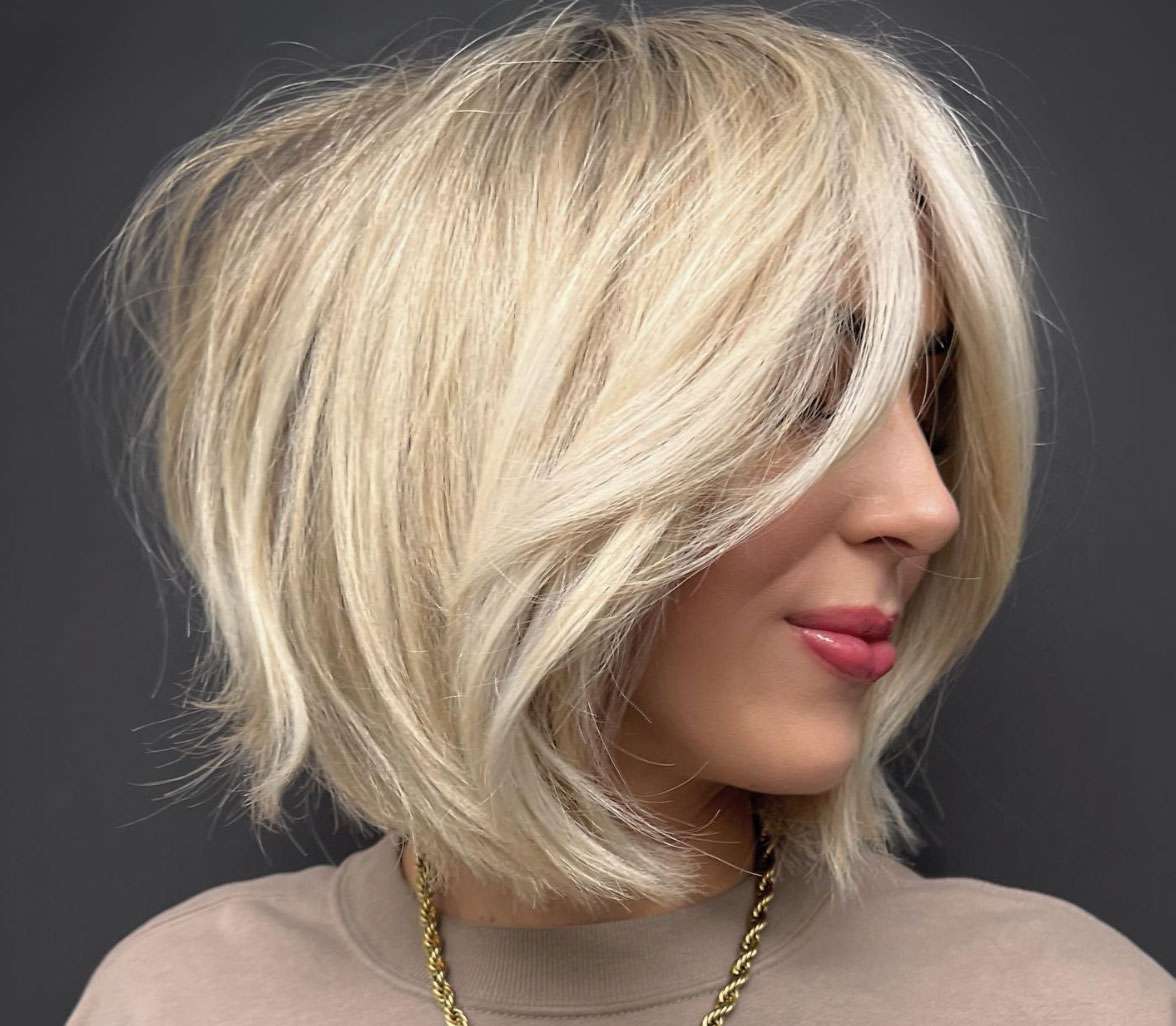 Ash Blonde Bob With Textured Layers Ash Blonde Bob With Textured Layers — Winter Haircuts for Women Over 40